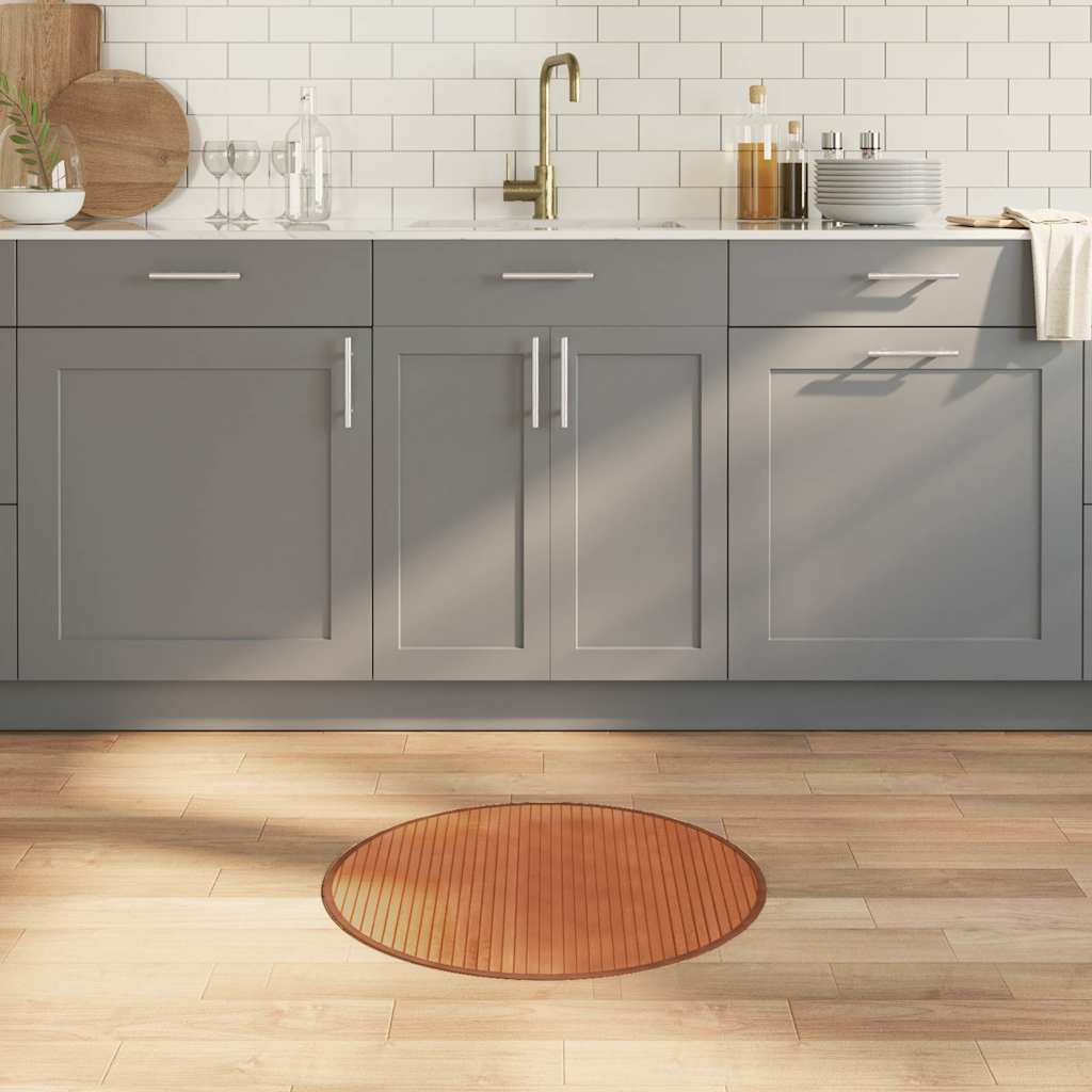 Rug Round Brown60 cm Bamboo - Design Hut