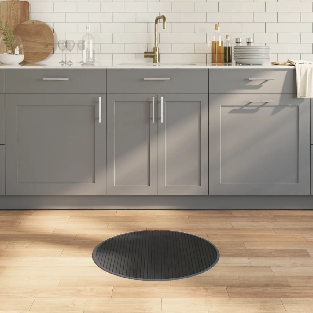 Rug Round Grey60 cm Bamboo - Design Hut