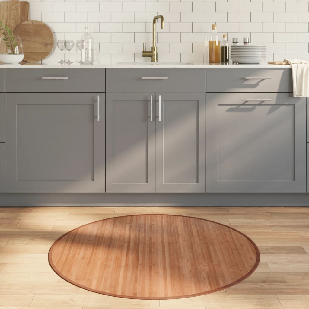 Rug Round Natural100 cm Bamboo - Design Hut