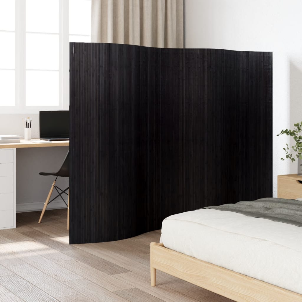 Room Divider Black 165x250 cm Bamboo - Charlotte Dunes