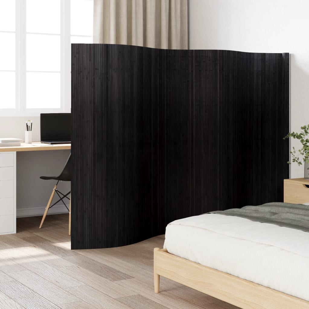 Room Divider Black 165x400 cm Bamboo - Charlotte Dunes