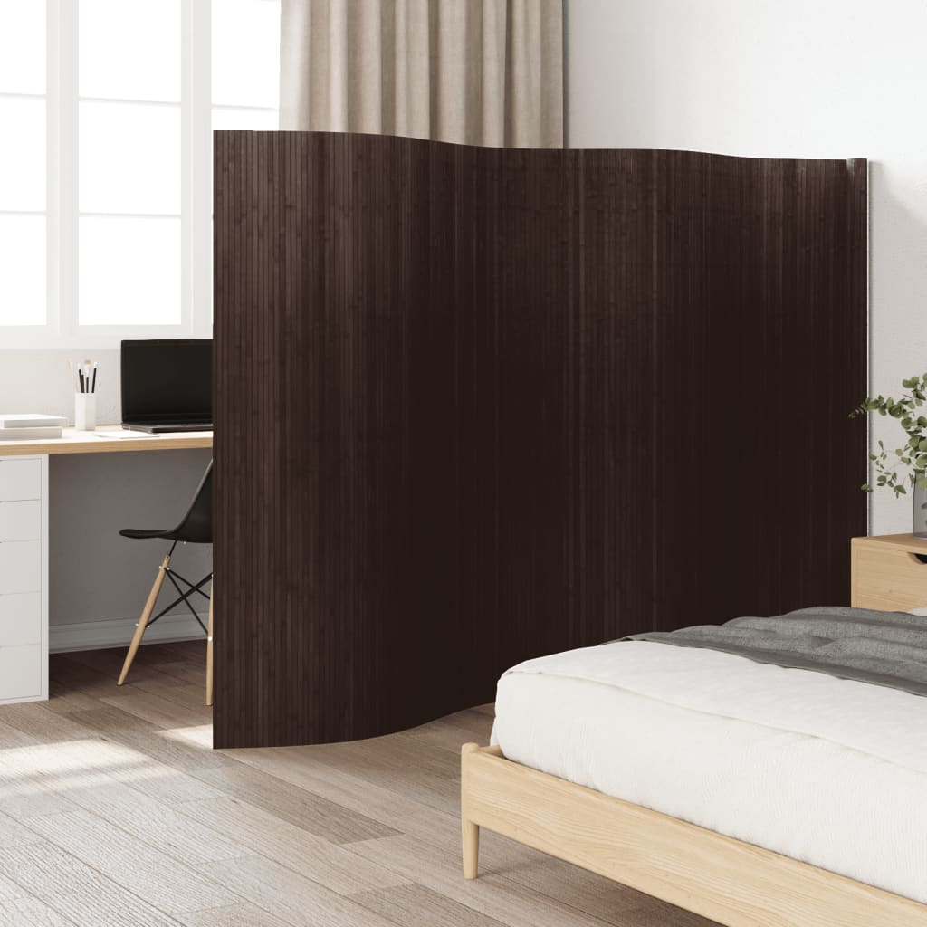 Room Divider Dark Brown 165x400 cm Bamboo - Charlotte Dunes