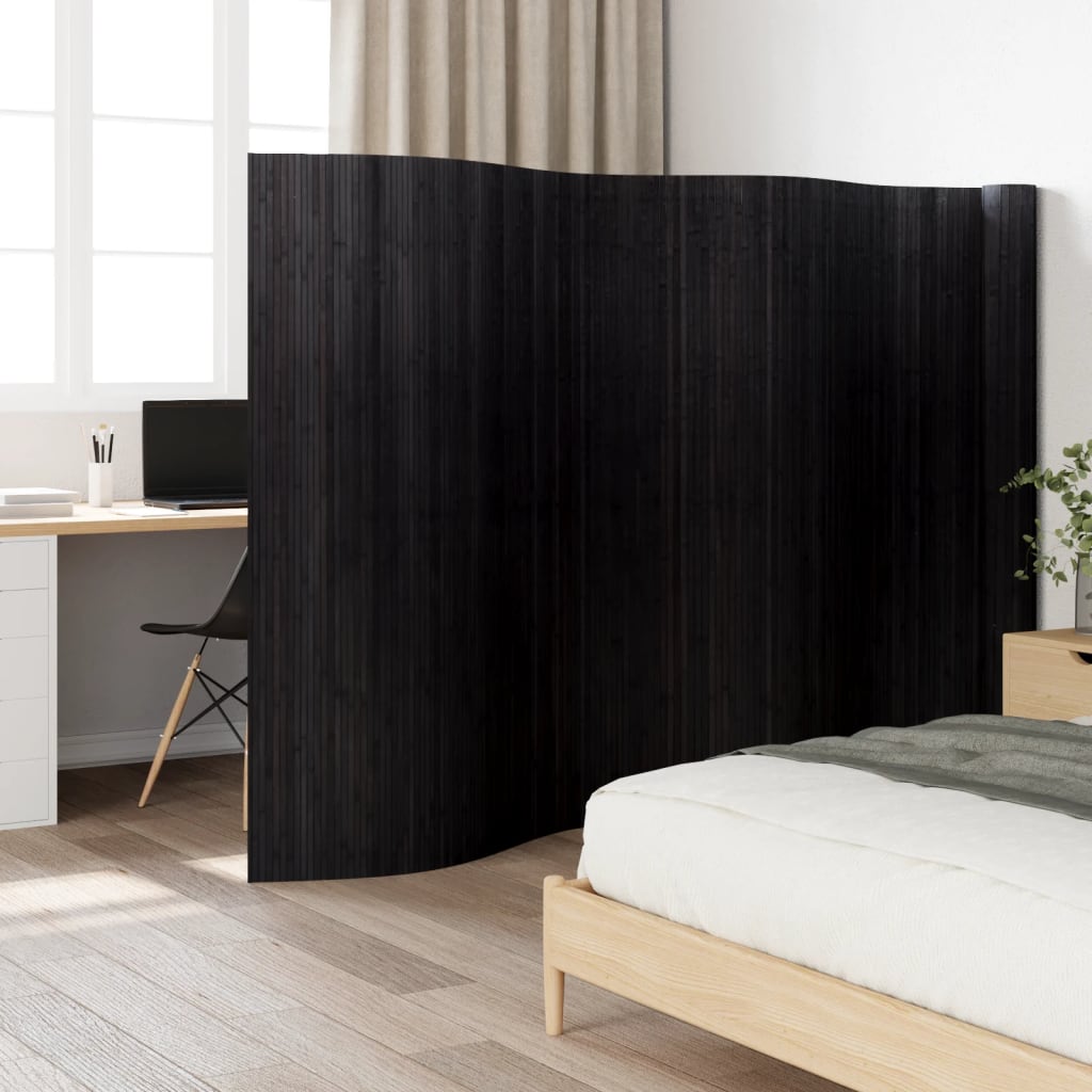 Room Divider Black 165x800 cm Bamboo - Charlotte Dunes