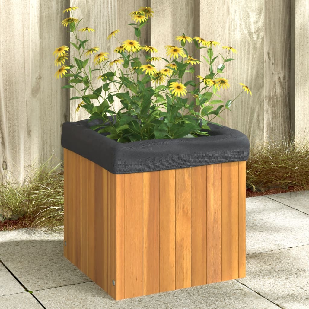 Garden Planter 35x35x35 cm Solid Wood Acacia - All Things Good