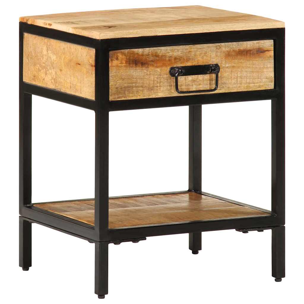 Bedside Cabinet 40x35x50 cm Solid Wood Rough Mango - Brittle & Co