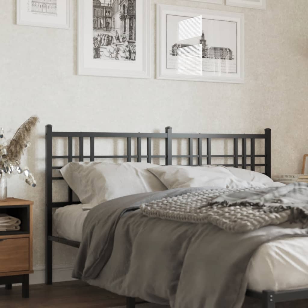 Metal Headboard Black 160cm - Direct Imports