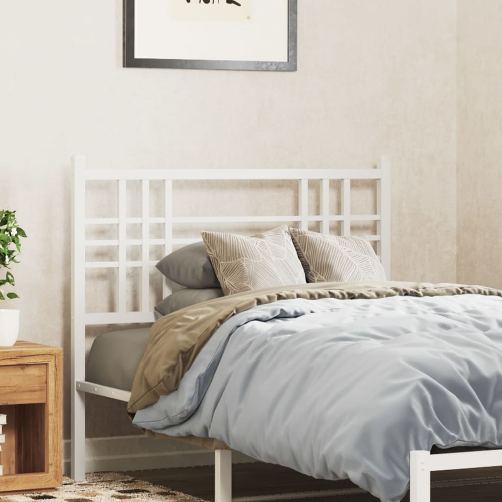 Metal Headboard White 100cm - vid-376402 - Direct Imports