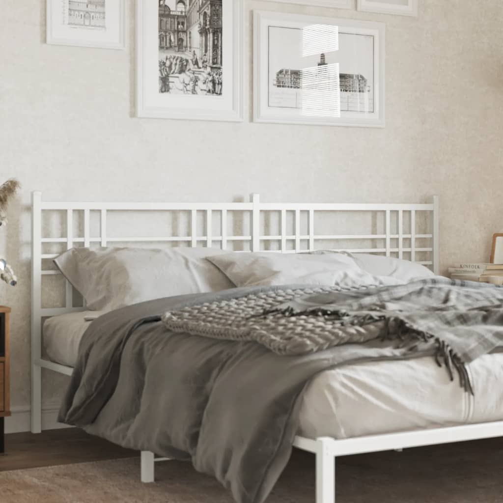 Metal Headboard White 200cm - Direct Imports