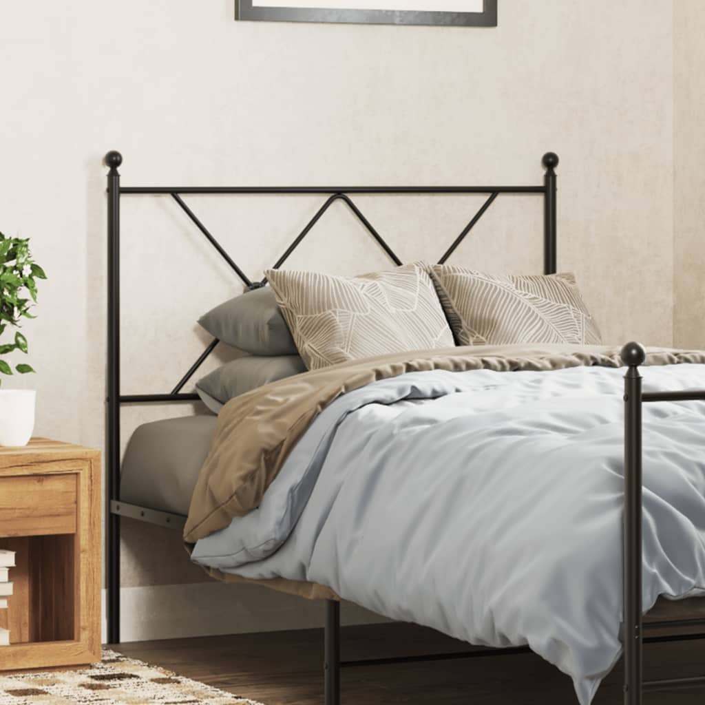 Metal Headboard Black 90cm - Direct Imports