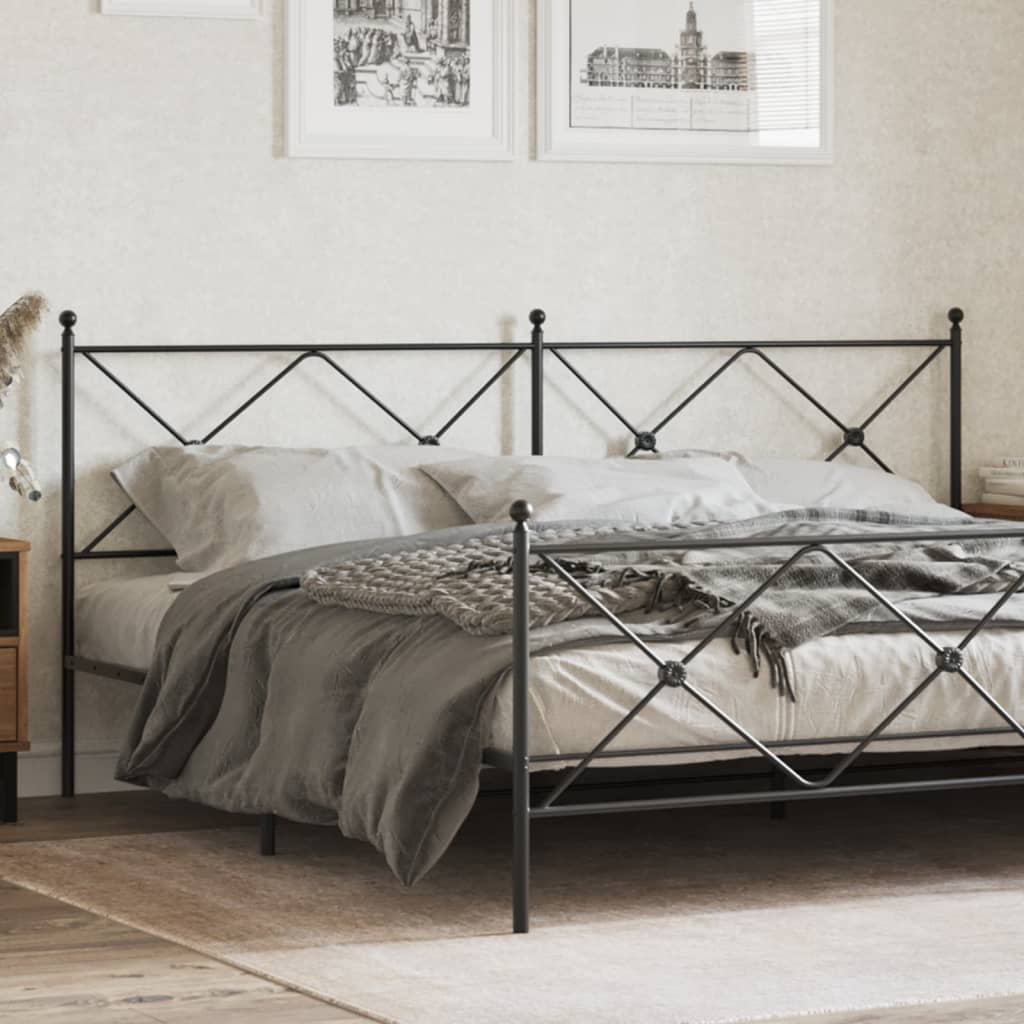 Metal Headboard Black 200cm - Direct Imports