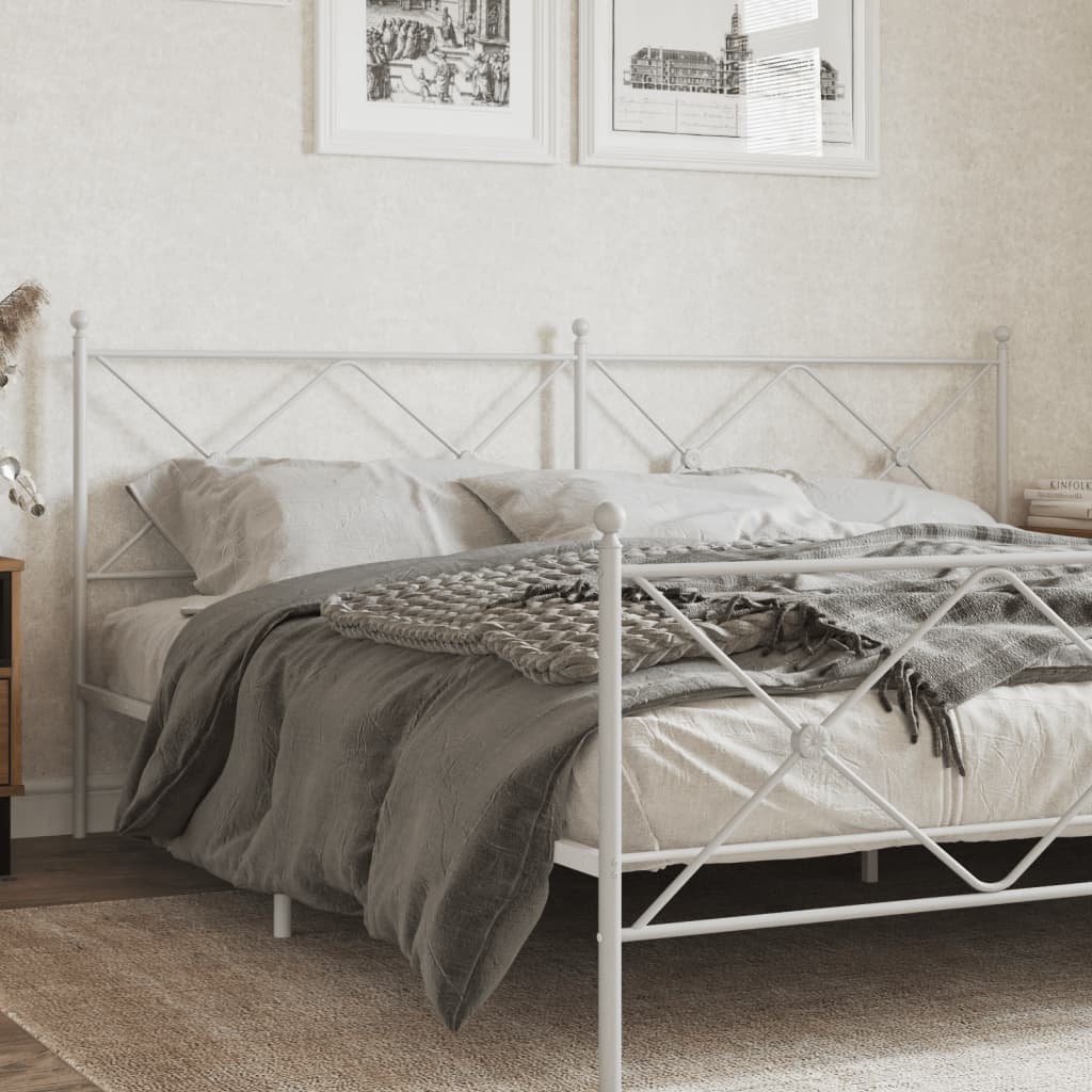 Metal Headboard White 200cm - Direct Imports