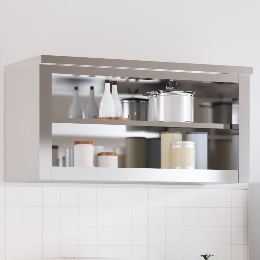 Kitchen Wall Cabinet with Shelf Stainless Steel - Merlin Deals