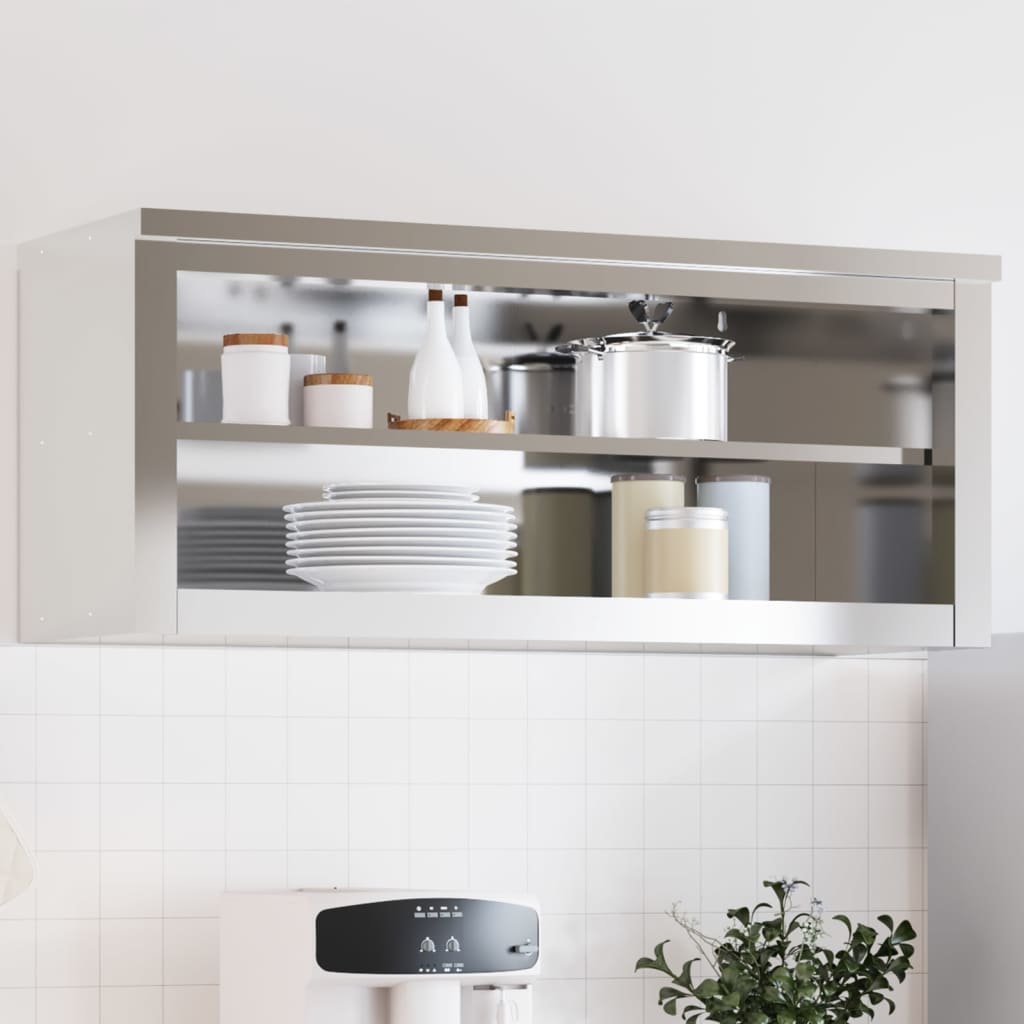 Kitchen Wall Cabinet with Shelf Stainless Steel - Style and Chic