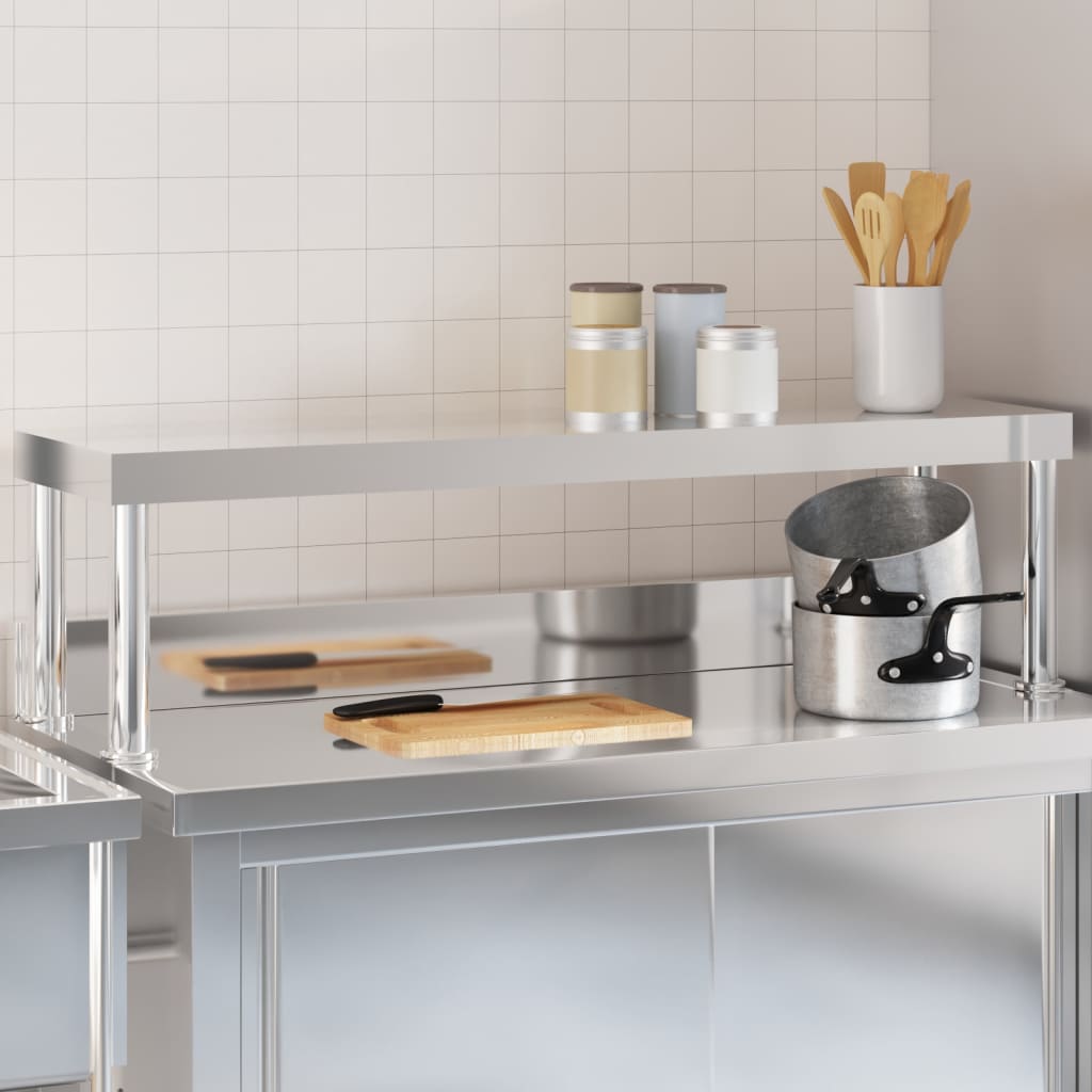 Work Table Overshelf 110x30x35 cm Stainless Steel - Merkel Designers