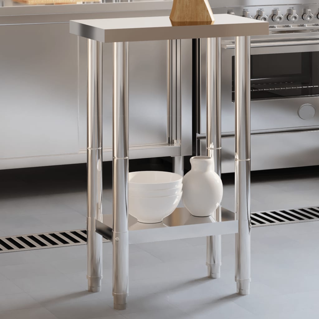 Kitchen Work Table 55x55x85 cm Stainless Steel - Casper Homes