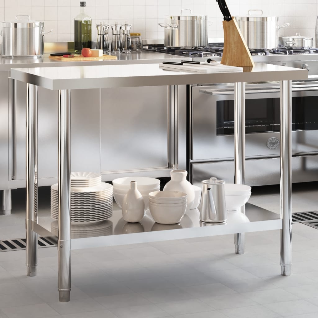 Kitchen Work Table 110x55x85 cm Stainless Steel - All Things Good