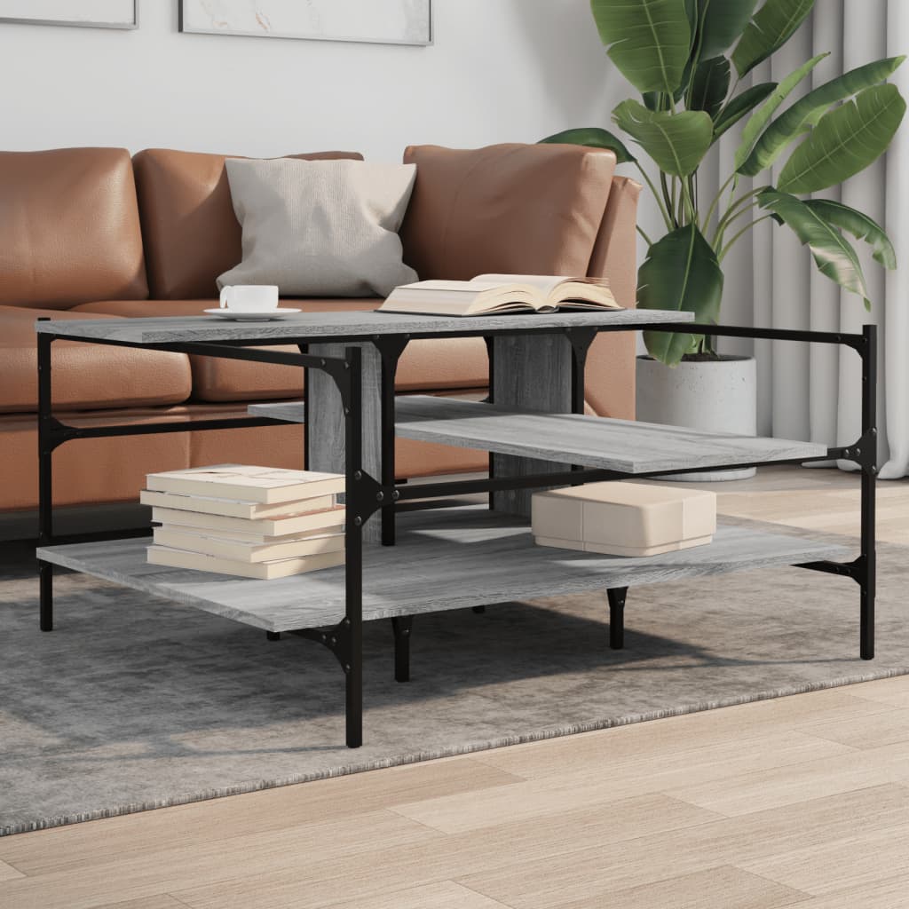 Coffee Table Grey Sonoma 100x100x48.5 cm EngineeredÂ Wood - All Things Good