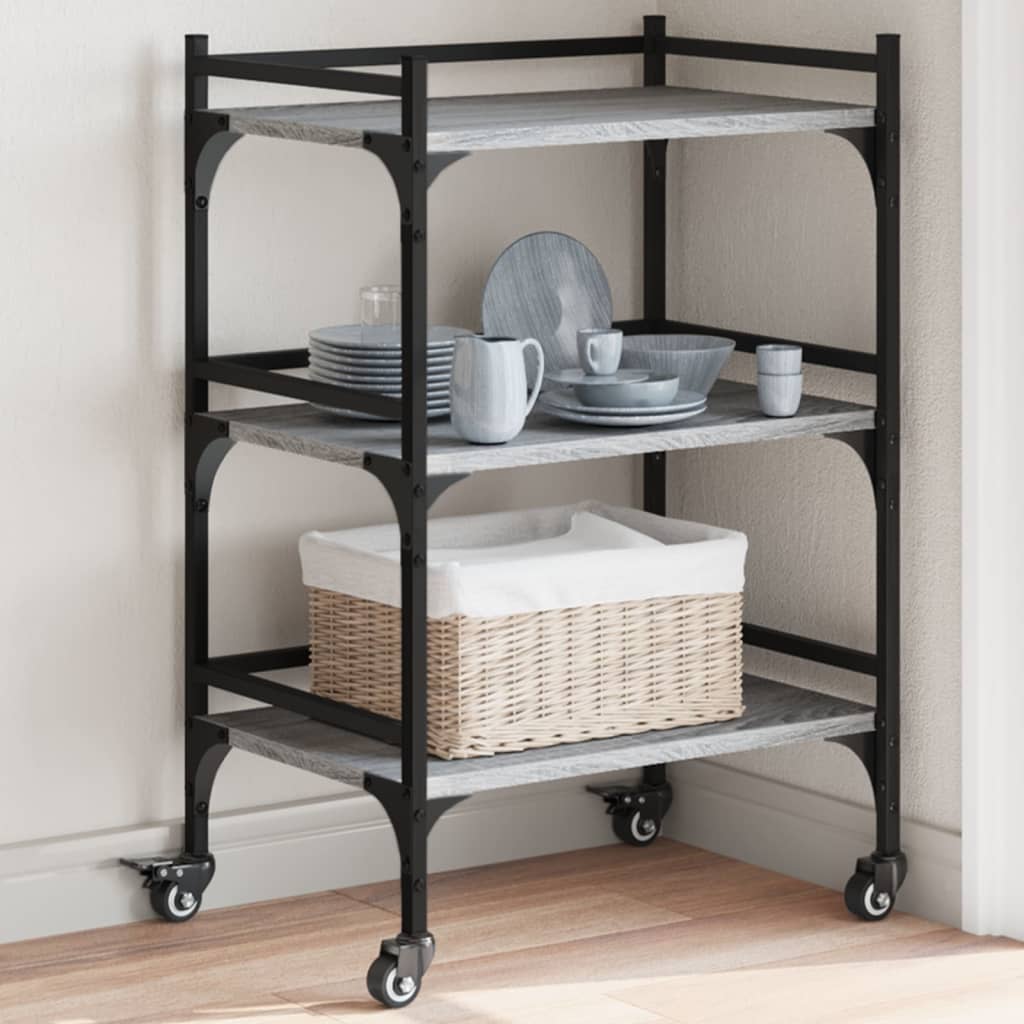 Kitchen Trolley Grey Sonoma 50x35x75.5 cm Engineered Wood - All Things Good