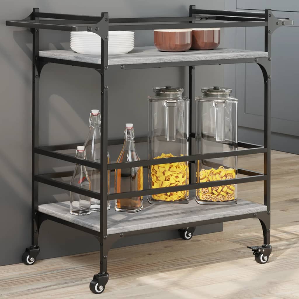 Kitchen Trolley Grey Sonoma 82x40x78.5 cm Engineered Wood - Merkel Designers