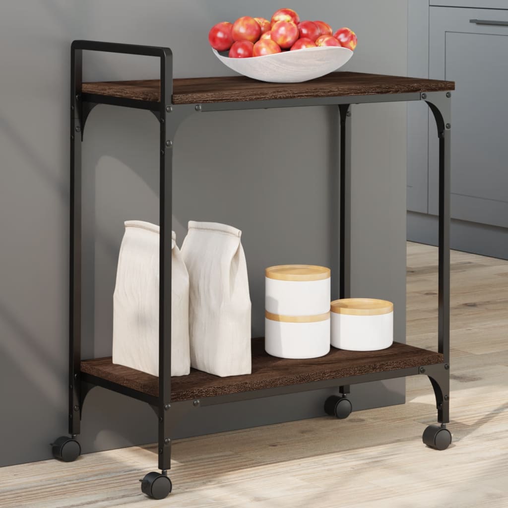 Kitchen Trolley Brown Oak 60.5x31x72.5 cm Engineered Wood - Merkel Designers