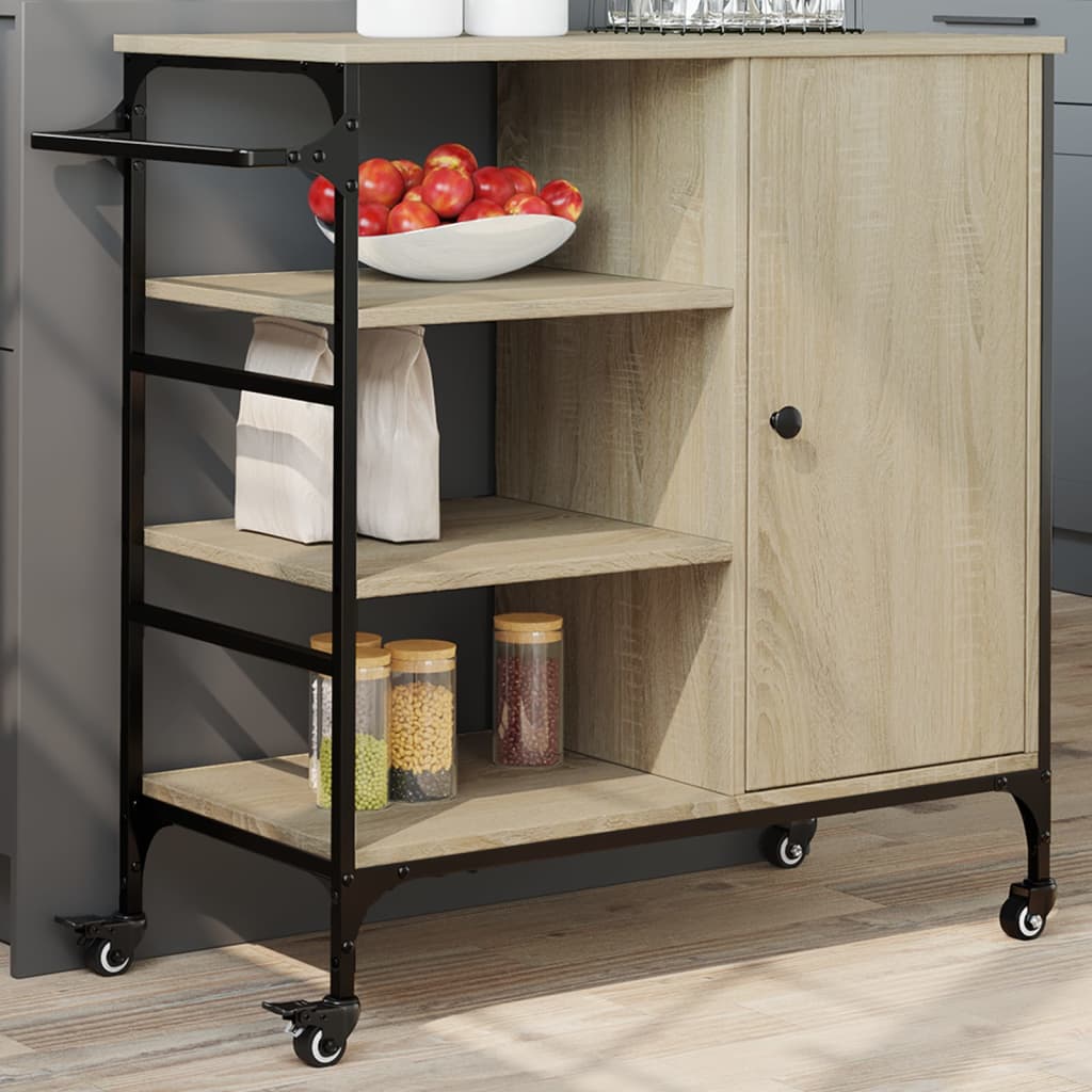 Kitchen Trolley Sonoma Oak 87.5x38.5x84.5 cm Engineered Wood - Merkel Designers