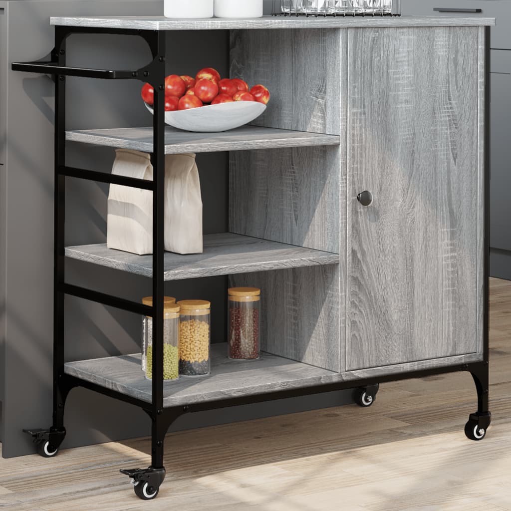 Kitchen Trolley Grey Sonoma 87.5x38.5x84.5 cm Engineered Wood - All Things Good