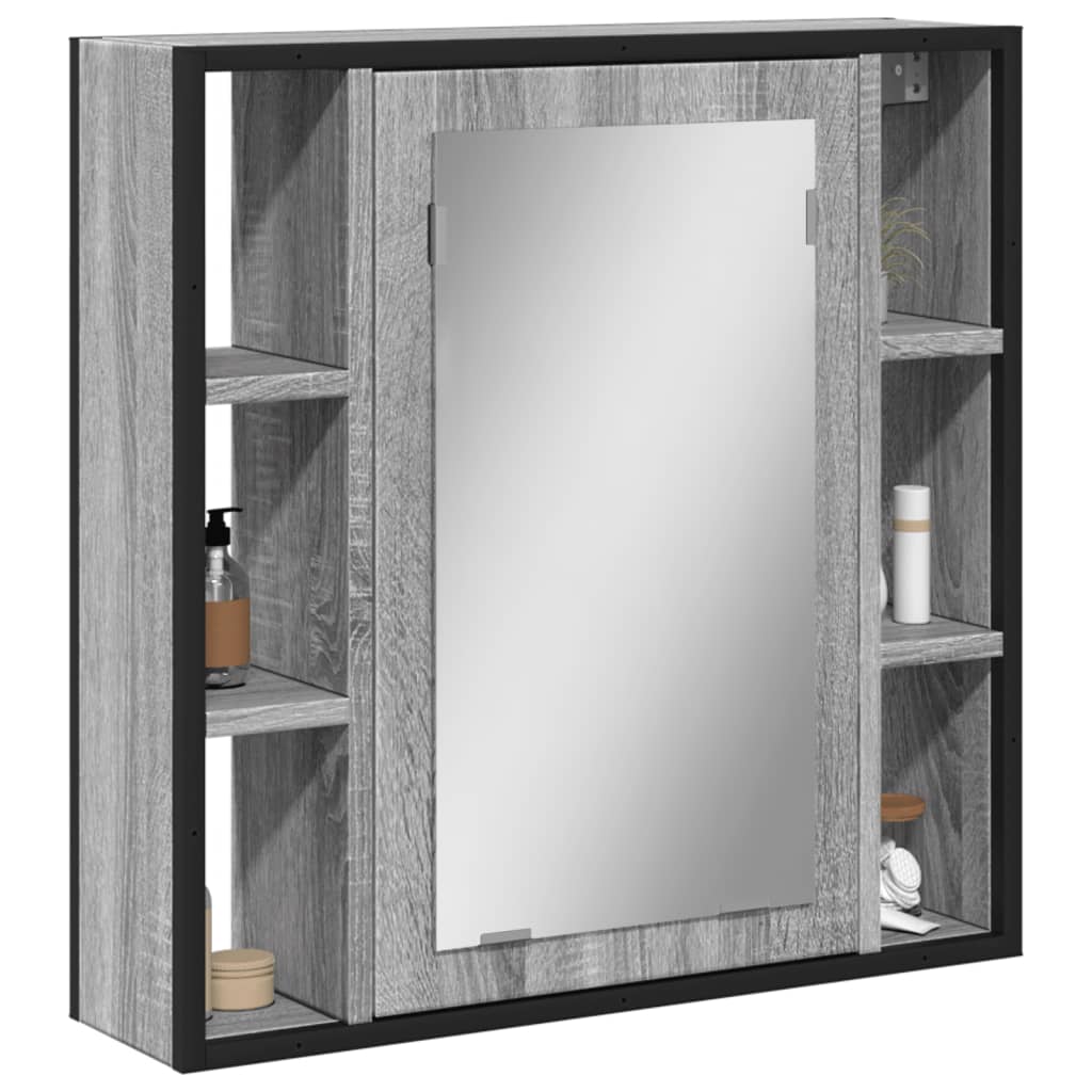 Bathroom Mirror Cabinet Grey Sonoma 60x16x60 cm Engineered Wood - Merkel Designers