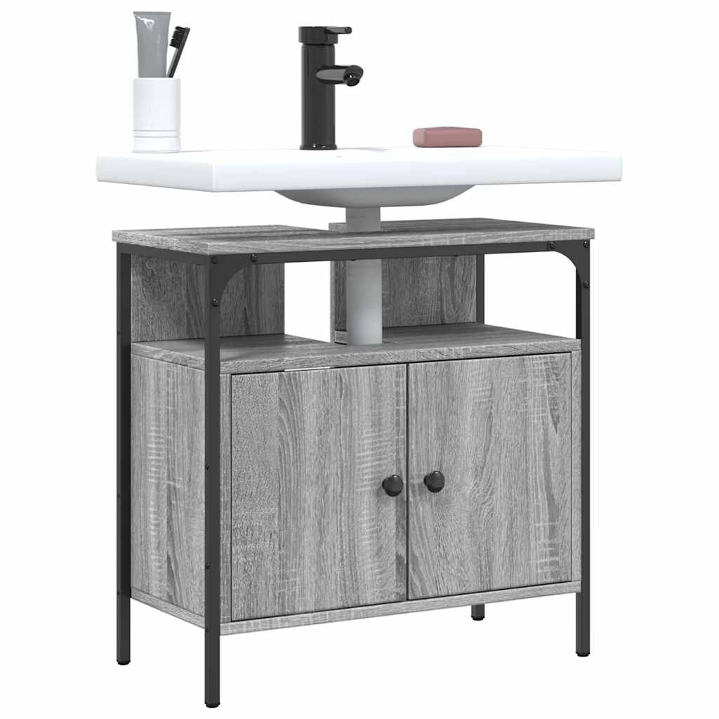 Bathroom Sink Cabinet Grey Sonoma 60x30x60 cm Engineered Wood - Discount Dealers