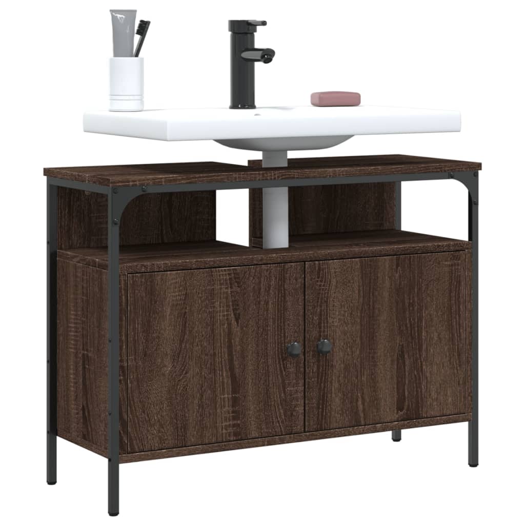 Bathroom Sink Cabinet Brown Oak 80x30x60 cm Engineered Wood - Style and Chic
