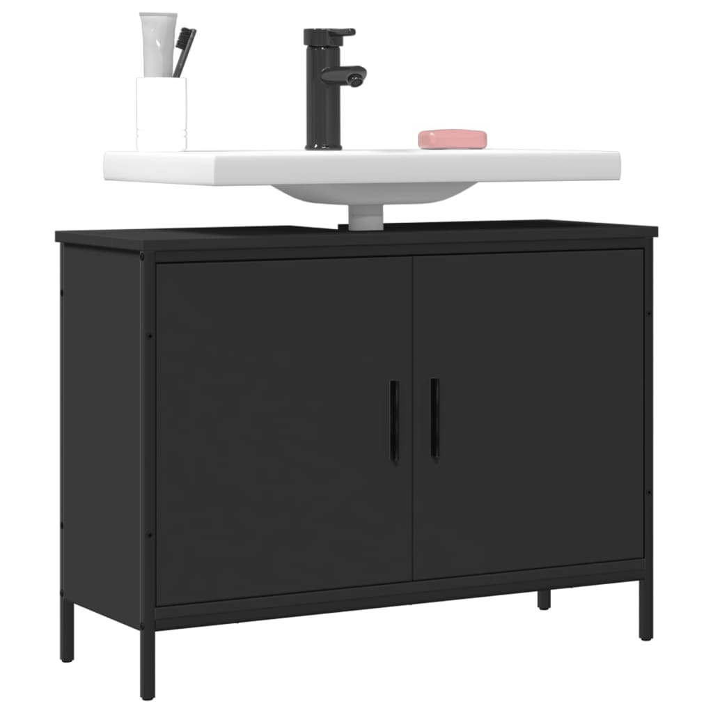 Bathroom Sink Cabinet Black 80x30x60 cm Engineered Wood - Style and Chic