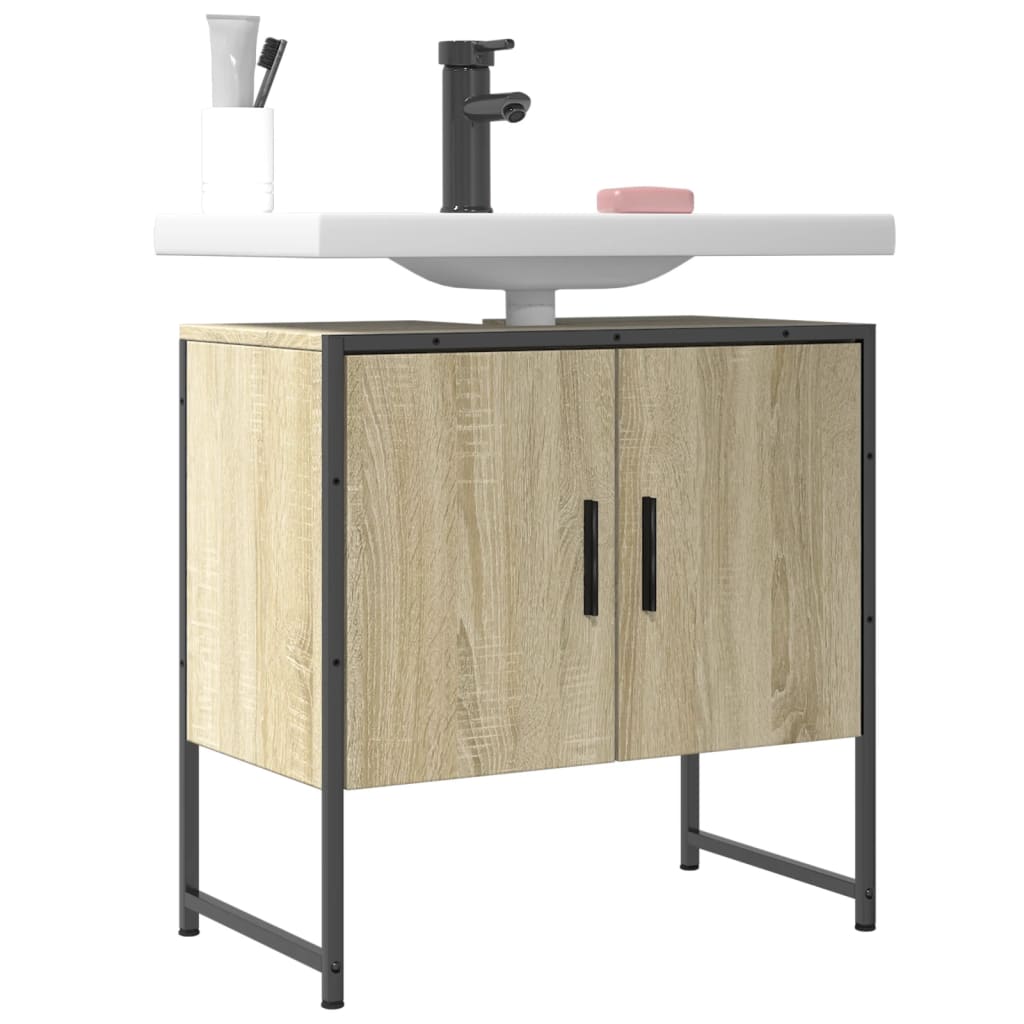 Bathroom Sink Cabinet Sonoma Oak 60x33x60 cm Engineered Wood - Merkel Designers