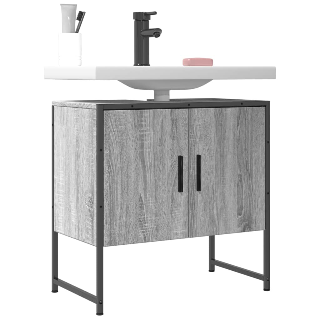 Bathroom Sink Cabinet Grey Sonoma 60x33x60 cm Engineered Wood - All Things Good