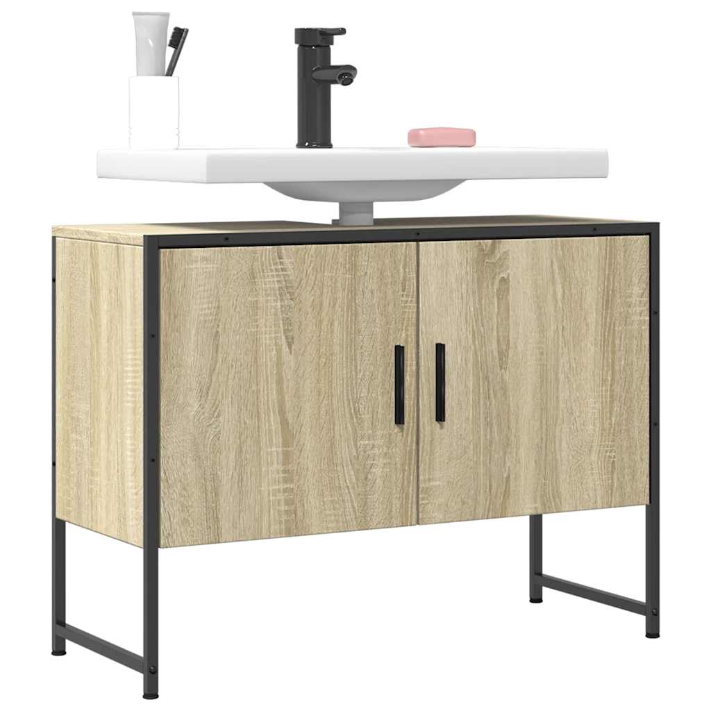 Bathroom Sink Cabinet Sonoma Oak 80x33x60 cm Engineered Wood - Discount Dealers