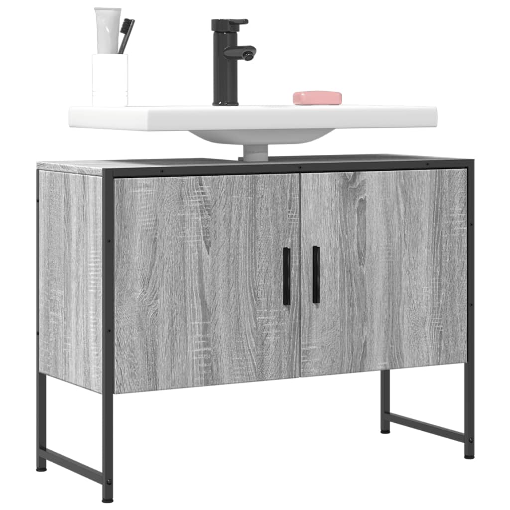 Bathroom Sink Cabinet Grey Sonoma 80x33x60 cm Engineered Wood - Style and Chic