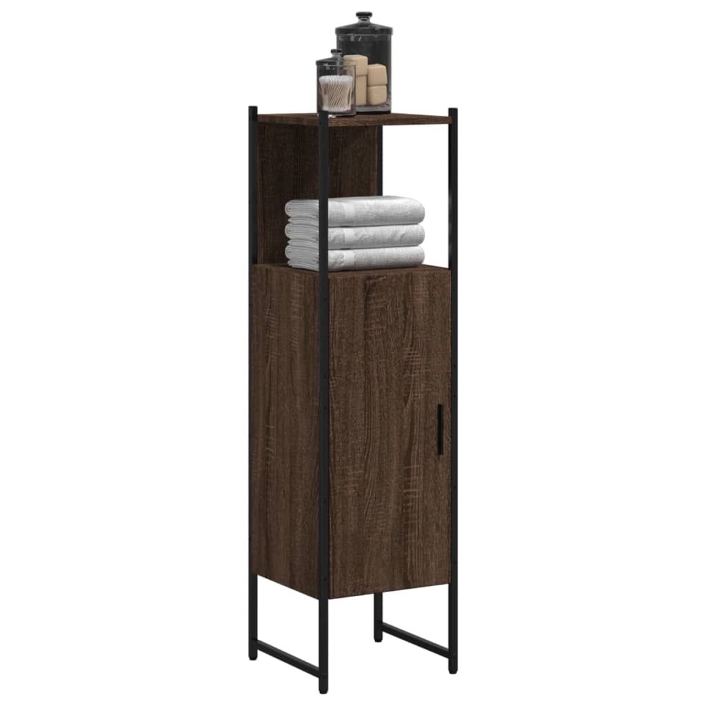 Bathroom Cabinet Brown Oak 33x33x120.5 cm Engineered Wood - Style and Chic