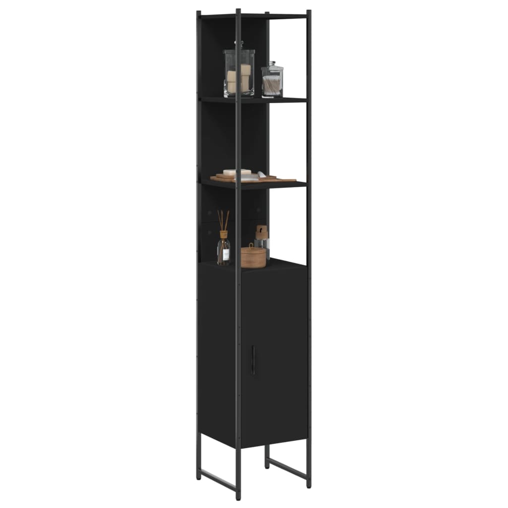 Bathroom Cabinet Black 33x33x185.5 cm Engineered Wood - All Things Good