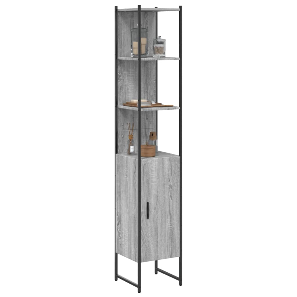 Bathroom Cabinet Grey Sonoma 33x33x185.5 cm Engineered Wood - Merkel Designers