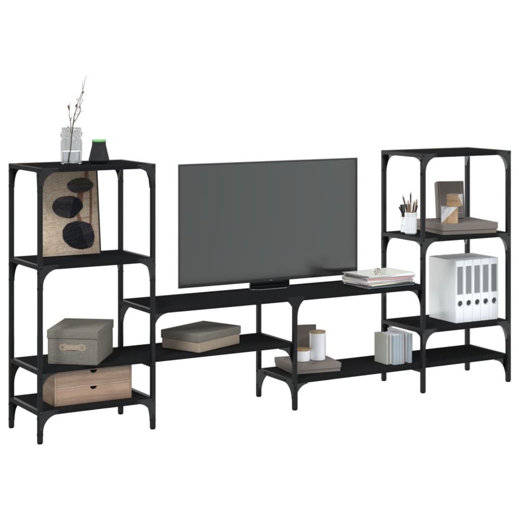 TV Cabinet Black 206.5x28.5x95 cm Engineered Wood - Merkel Designers