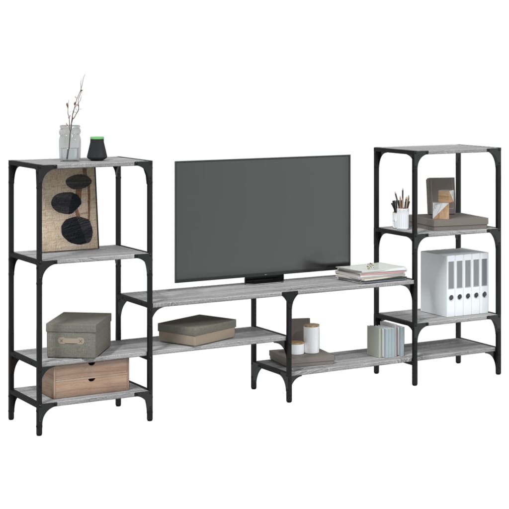 TV Cabinet Grey Sonoma 206.5x28.5x95 cm Engineered Wood - All Things Good