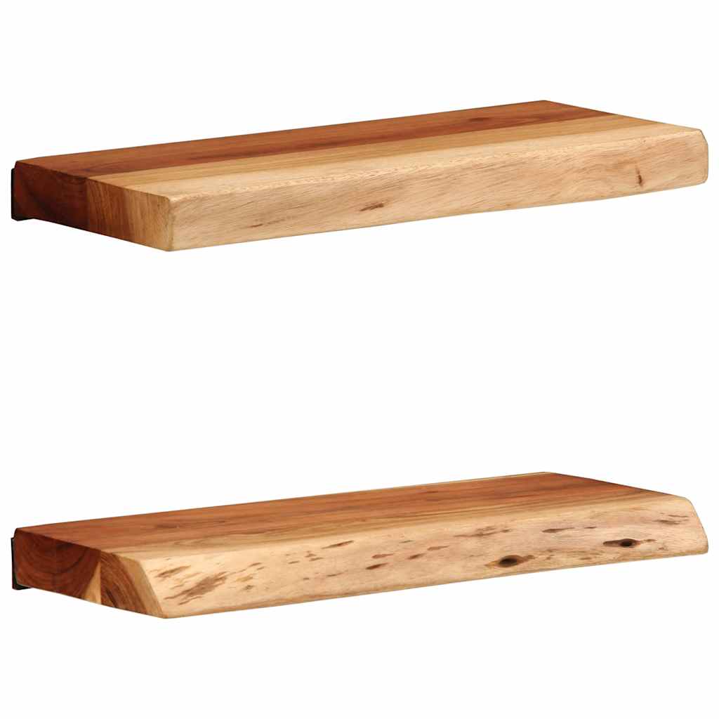 Wall Shelves 2 Pieces 40x20x3.5 cm Solid Wood Acacia - Design Hut