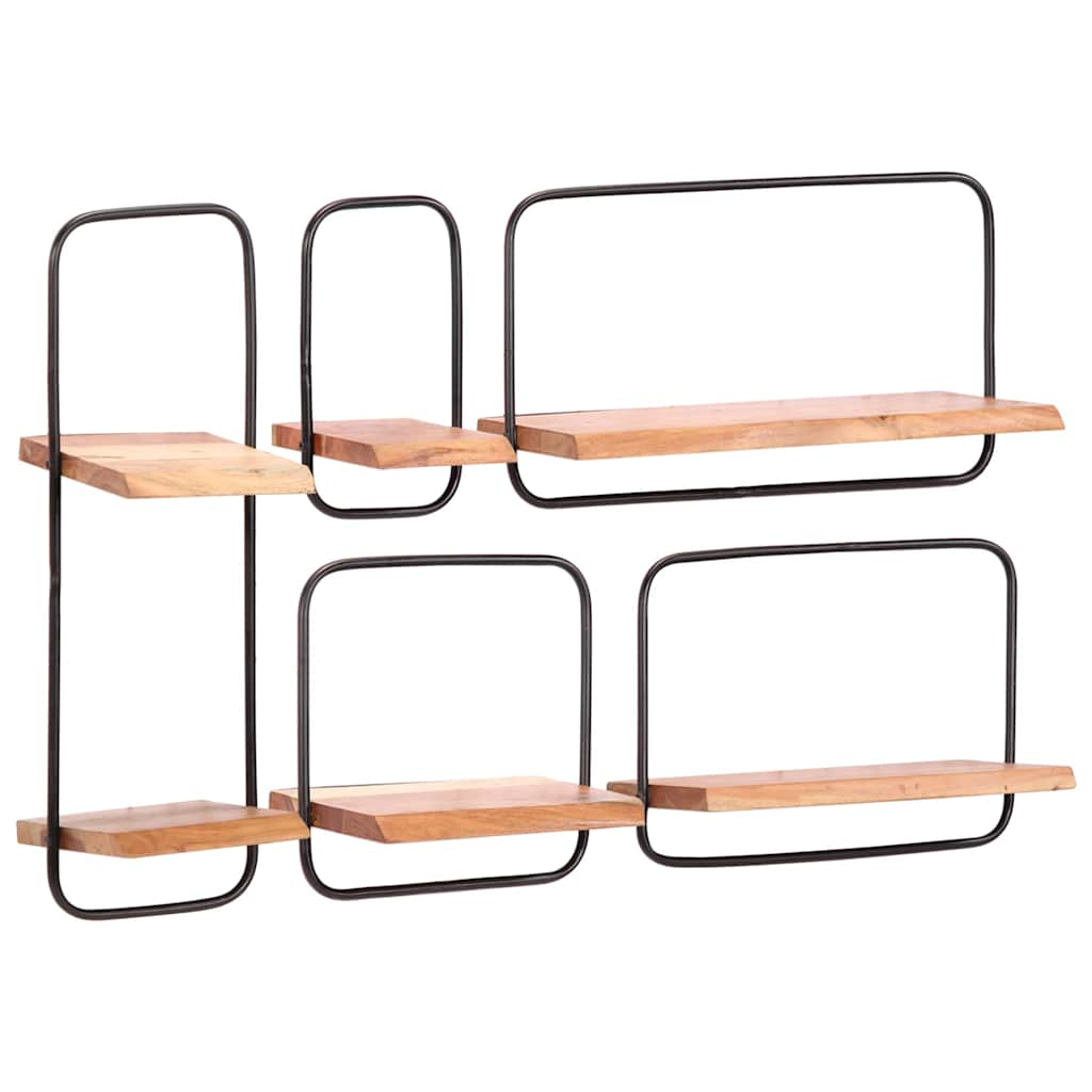 Wall Shelves 5 Pieces Solid Wood Acacia - Design Hut
