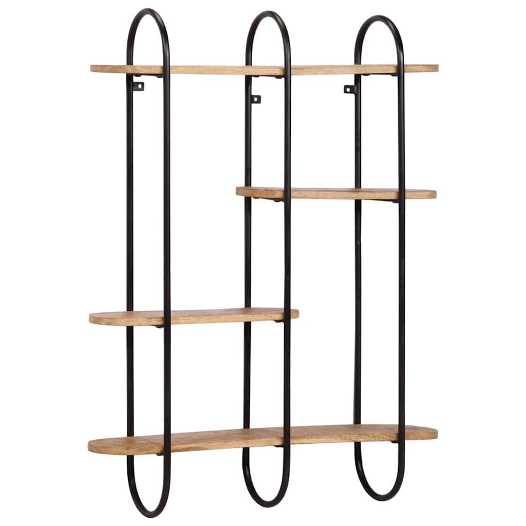 Wall Shelf 90x20x116.5 cm Solid Rough Wood Mango - Design Hut