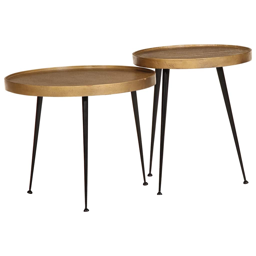 Coffee Table 2 Pieces Golden Engineered Wood - Design Hut