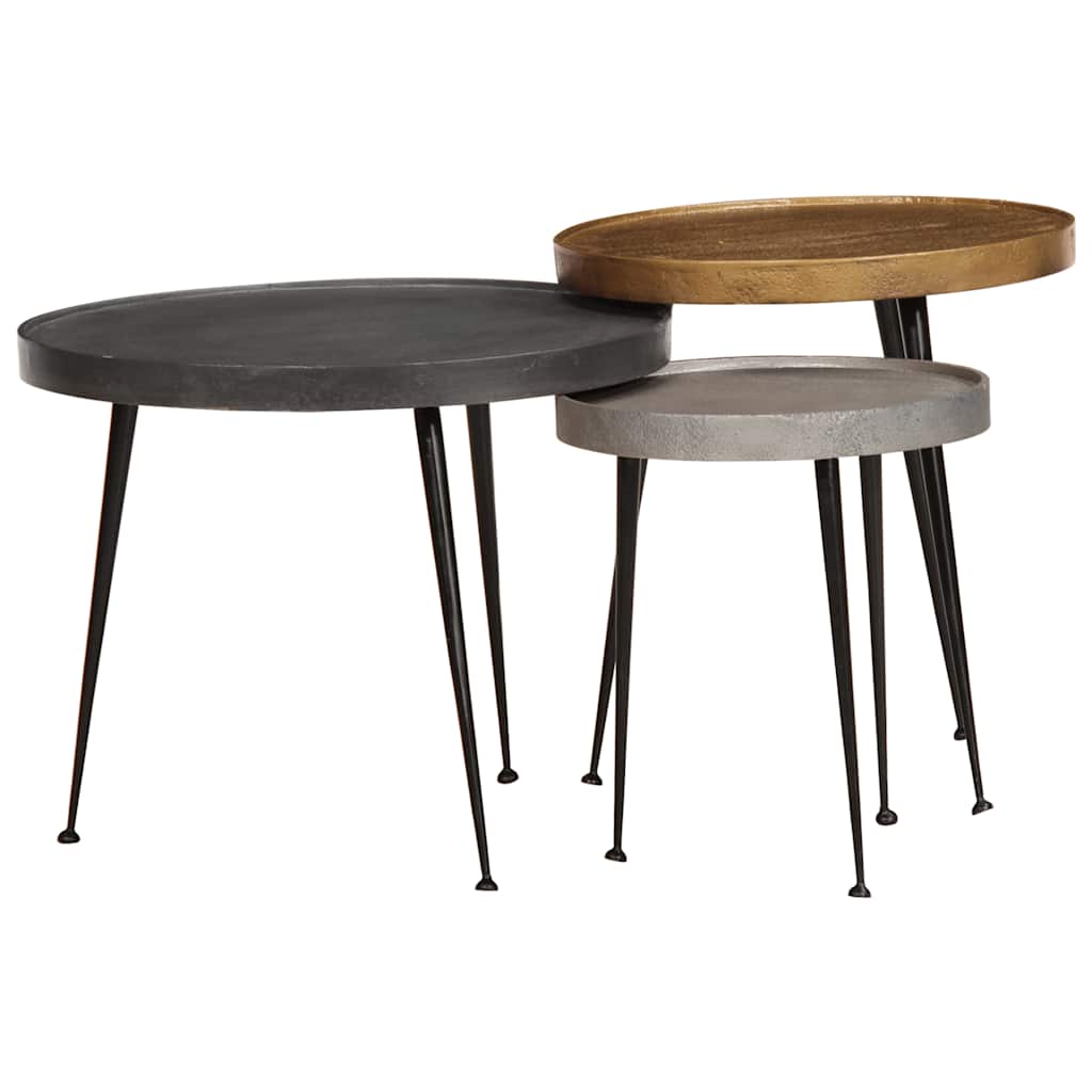 Coffee Table 3 Pieces Multicolour Engineered Wood - Design Hut