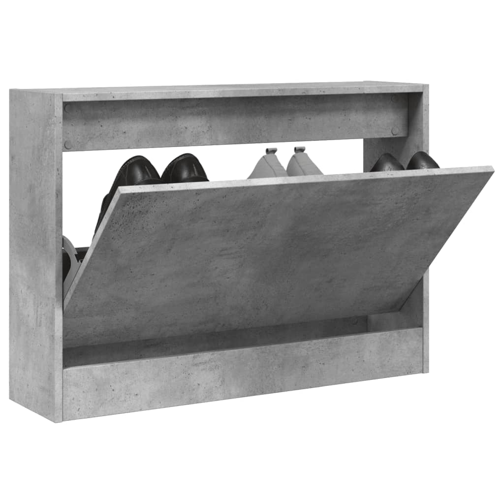 Shoe Cabinet Concrete Grey 80x21x57 cm Engineered Wood - Direct Imports