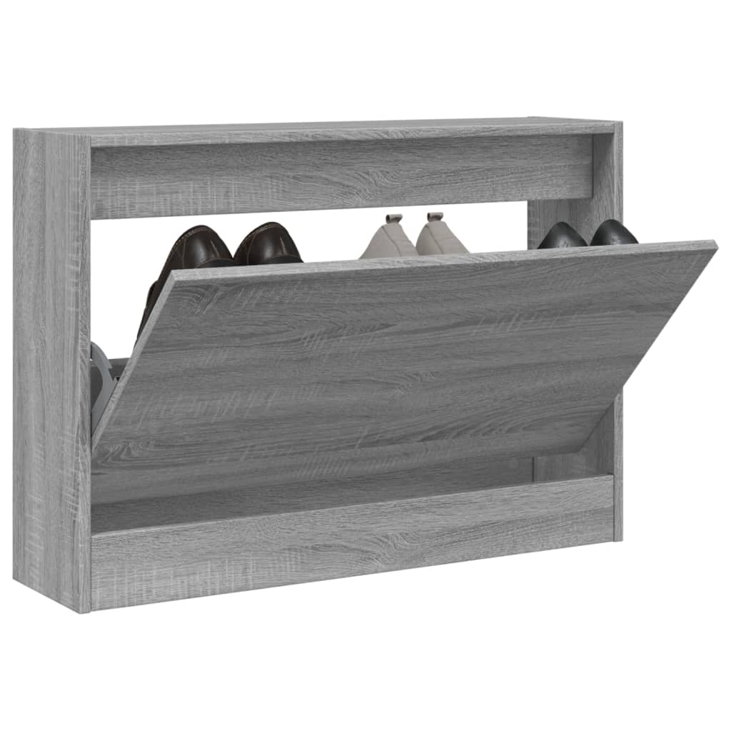 Shoe Cabinet Grey Sonoma 80x21x57 cm Engineered Wood - Brittle & Co
