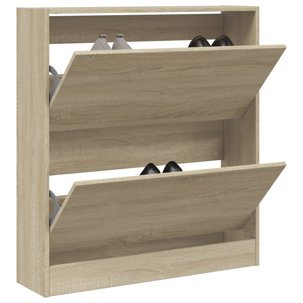 Shoe Cabinet Sonoma Oak 80x21x87.5 cm Engineered Wood - Casper Homes