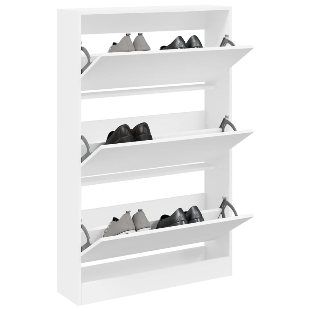 Shoe Cabinet White 80x21x125.5 cm Engineered Wood - All Things Good