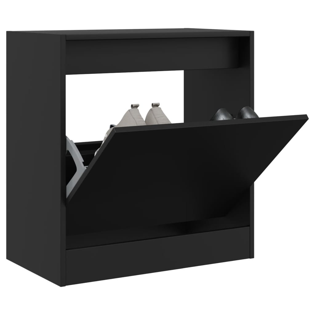 Shoe Cabinet Black 60x34x63.5 cm Engineered Wood - Direct Imports