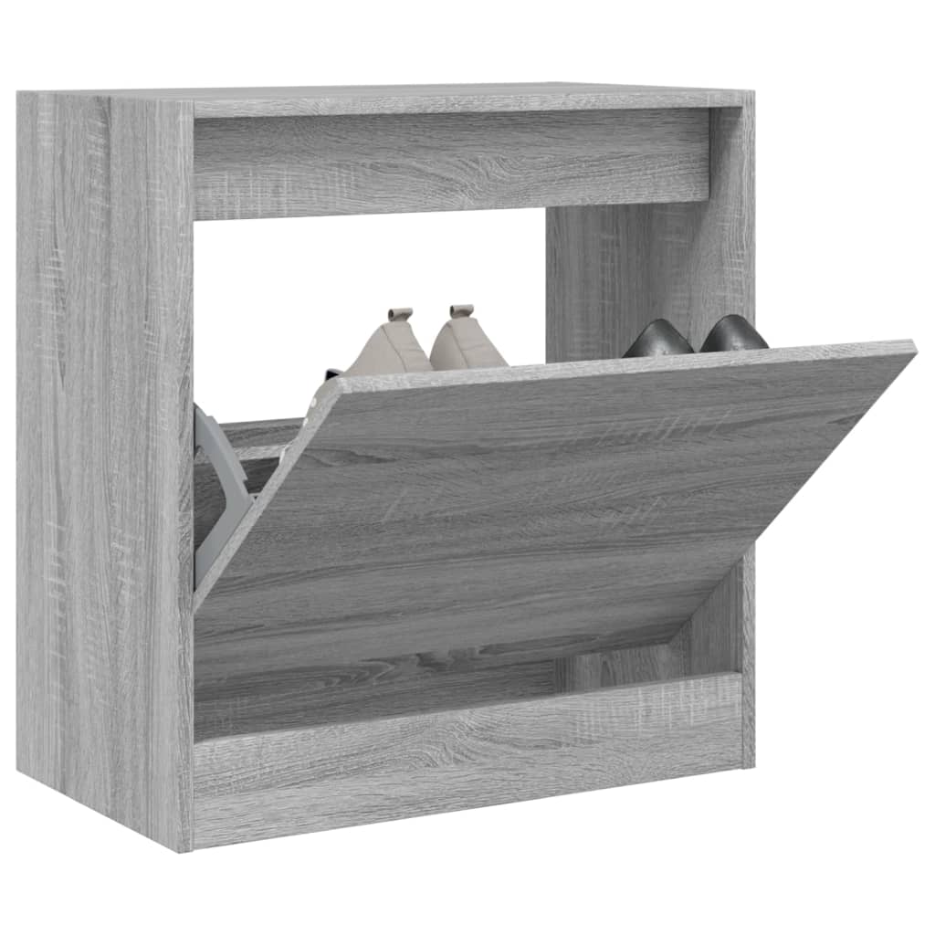 Shoe Cabinet Grey Sonoma 60x34x63.5 cm Engineered Wood - Brittle & Co